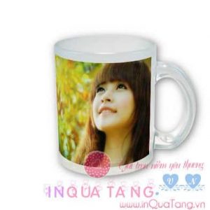 In ảnh lên cốc thủy tinh lòng đục