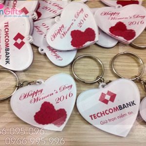 in móc khóa mica tim techcombank Hà Nội