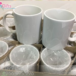 Phôi cốc cốc sứ trắng in chuyển nhiệt, in ảnh quai tròn