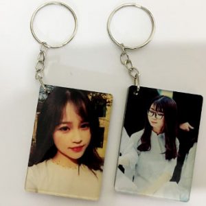 Móc khóa mica hình chữ nhật in hình cute