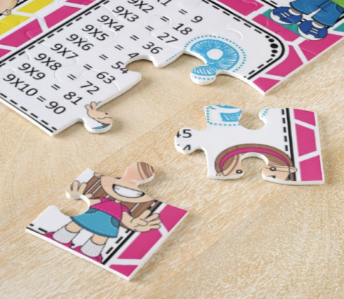 Tranh ghep puzzle in bảng cửu chương xếp hình